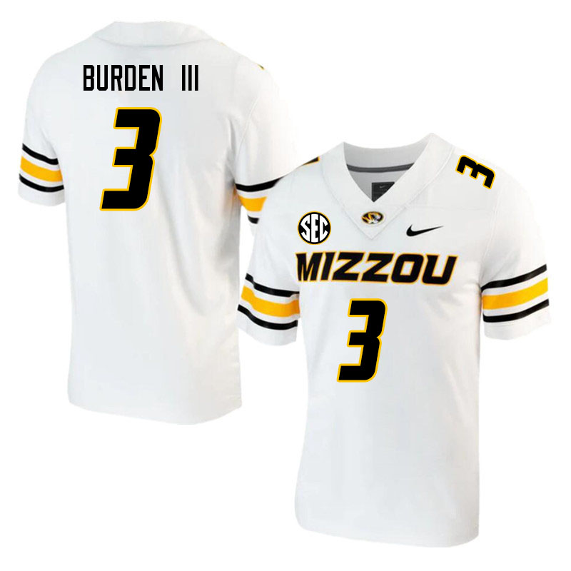 Men-Youth #3 Luther Burden III Missouri Tigers College 2023 Football Stitched Jerseys Sale-White